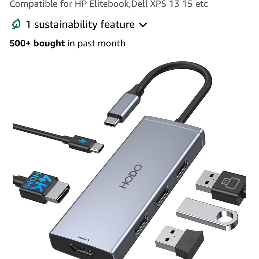Silver USB-C Hub for Laptops